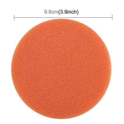 Round Car Wax Sponge Set, 12 Pieces for Vehicle Cleaning – single 9.8cm orange round car wax sponge, dense resilient pad for washing and waxing