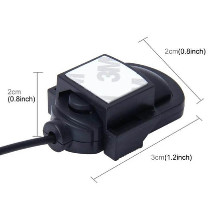 Car Audio Microphone 3.5mm Jack 2.1m Wired Mic For Auto DVD Radio small black clip-on mic with 3M adhesive pad and 2.1m cable