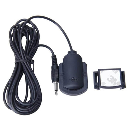 Car Audio Microphone 3.5mm Jack 2.1m Wired Mic For Auto DVD Radio - black wired car mic with 2.1m cable and 3.5mm plug ready for hands-free use