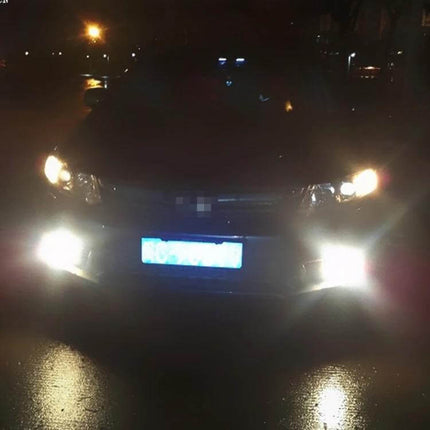2 Pack LED Brake Turn Backup Lights For Cars Daily Use bright rear LEDs on car at night showing brake turn and backup visibility