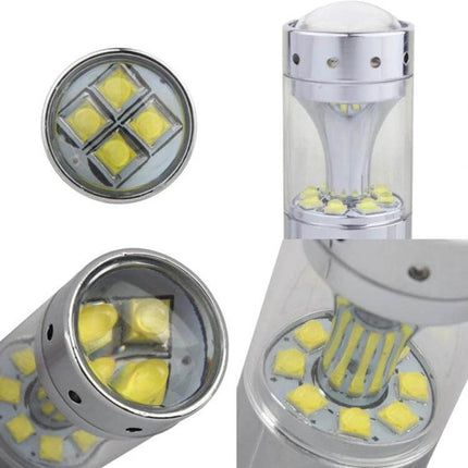 Car Fog Lights 2 Pack H8 H11 Compatible for Foggy Weather Driving - close-up LED fog light bulbs, compact housing and adjustable bracket