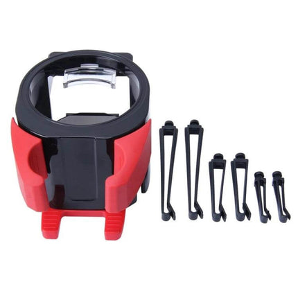 Shunwei Multifunctional Car Air Vent Holder for Phones and Drinks - red and black vent-mounted phone and bottle holder with multiple vent clips