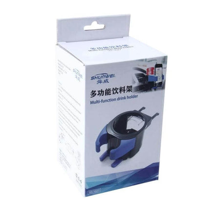 Shunwei Multifunctional Car Air Vent Holder for Phones and Drinks - boxed product packaging showing cup and phone holder