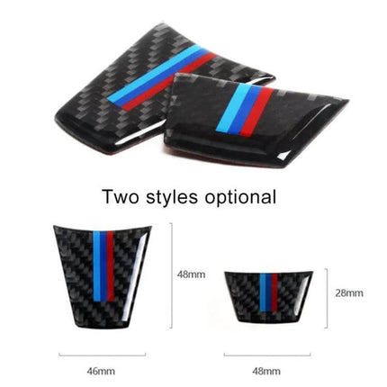 Decorative Carbon Fiber Steering Wheel Sticker for BMW Vehicles - carbon fiber trim pieces with blue red stripe, two size options