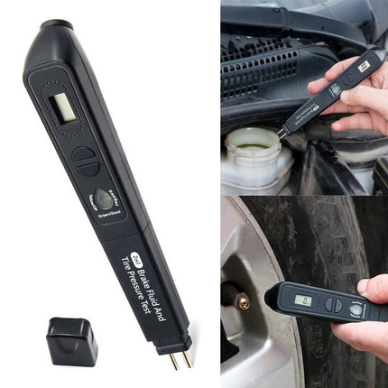 Versatile Aid for Everyday Car Brake and Tire Checks compact brake fluid moisture and tire pressure tester for quick vehicle safety checks