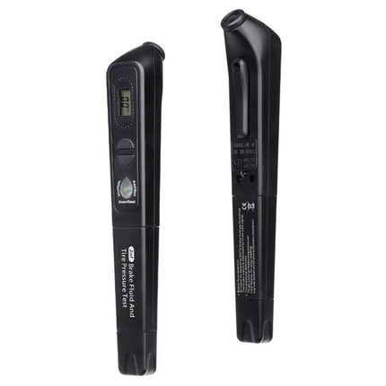 Versatile Aid for Everyday Car Brake and Tire Checks - compact brake fluid moisture tester and digital tire pressure gauge, handheld vehicle maintenance tool