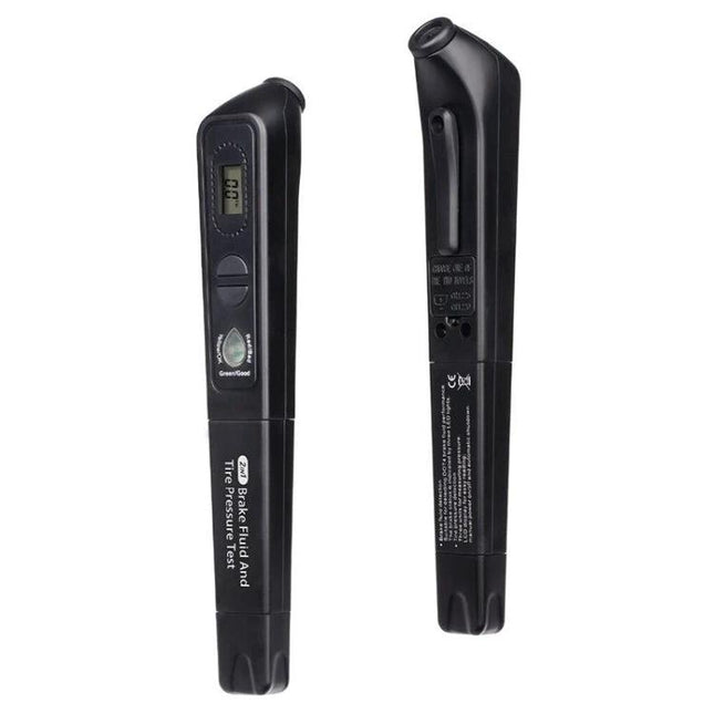 Versatile Aid for Everyday Car Brake and Tire Checks - compact brake fluid moisture tester and digital tire pressure gauge, handheld vehicle maintenance tool