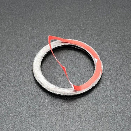 Carbon Fiber Decorative Sticker for BMW Engine Start Button — adhesive ring shown peeled, black carbon fiber finish for BMW start button