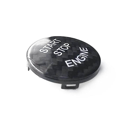 Carbon Fiber Engine Start Button Cover for BMW E Chassis in Black - carbon fiber start/stop engine button protector