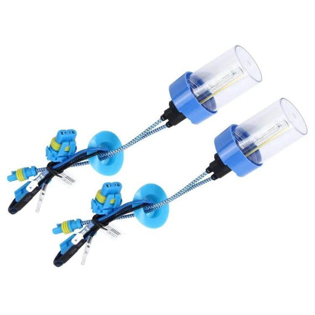 HID Headlight Bulbs 5500K For Cars Everyday Illumination - pair of 55W HID xenon bulbs with wiring harness for improved night and fog visibility