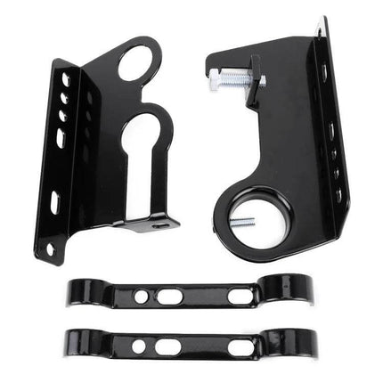 Vehicle Roof Rack Holder for Agriculture Tools and Shovels black metal mounting brackets and straps for securing shovels and long tools on roof