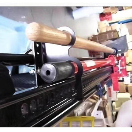 Vehicle Roof Rack Holder for Agriculture Tools and Shovels mounted on vehicle roof carrying shovels and poles securely