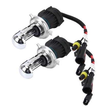 H4 HID Bulbs For Car Headlights 2 Pack Bright White — 55W HID xenon replacement bulbs with wiring harness, two-pack for headlight upgrades