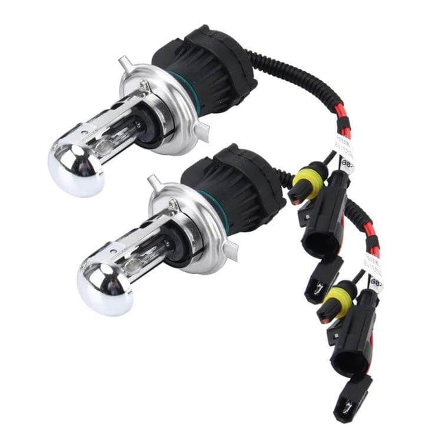 H4 HID Bulbs For Car Headlights 2 Pack Bright White — 55W HID xenon replacement bulbs with wiring harness, two-pack for headlight upgrades
