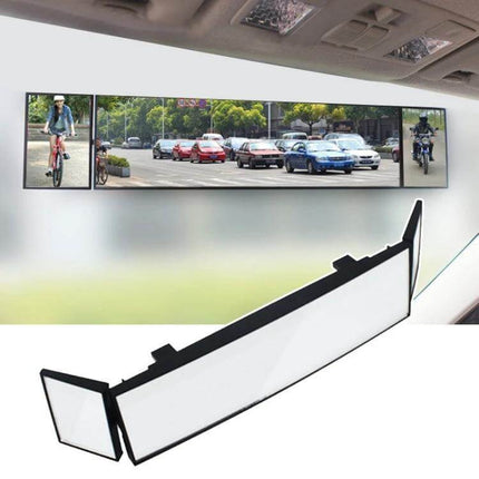 Shunwei Large Wide-Angle Adjustable Rear View Mirror for Safe Driving showing expanded field of view reducing blind spots