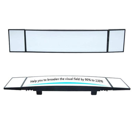 Shunwei Large Wide-Angle Adjustable Rear View Mirror for Safe Driving showing wide-angle three-panel mirror to reduce blind spots