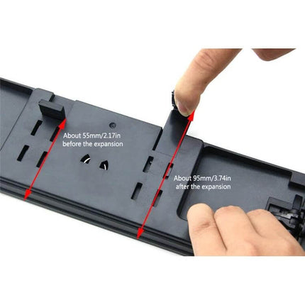 Shunwei Large Wide-Angle Adjustable Rear View Mirror for Safe Driving showing adjustable mount expanding from 55mm to 95mm for wider field of view