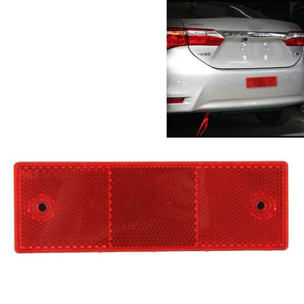 Set of 10 Car Rear Bumper Plastic Warning Reflectors for Safety - red rectangular reflector attached to rear bumper, improves low-light visibility