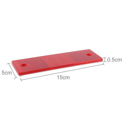 Set of 10 Car Rear Bumper Plastic Warning Reflectors for Safety - red rectangular 15x5cm rear bumper reflector, pack of 10 for improved low-light visibility