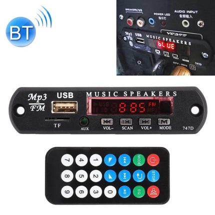 Bluetooth Car MP3 Player with FM Radio and USB Support - compact in-dash unit with USB, TF, AUX, FM display and remote control