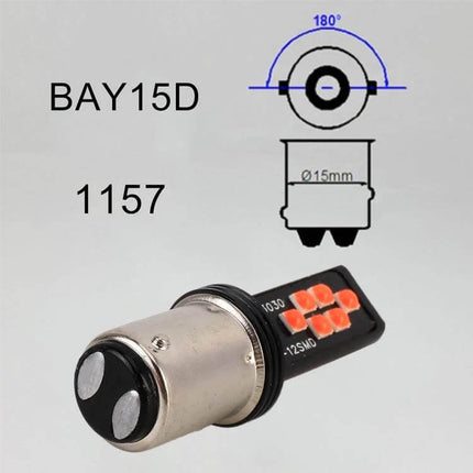 Car Brake Light White For Daily Driving And Safe Stops - BAY15D 1157 LED low-power brake bulb with 180° visibility and easy installation