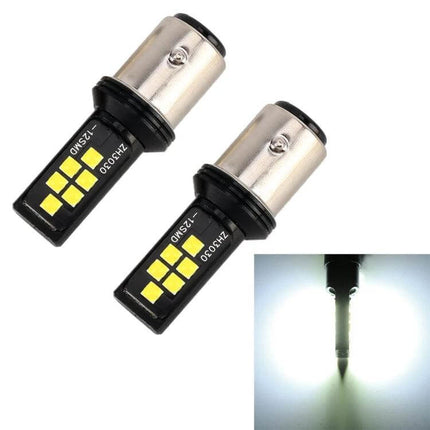 Car Brake Light White For Daily Driving And Safe Stops - compact LED bulb pair showing LEDs and bright white beam, easy-install low-power brake light