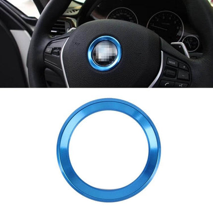 Aluminium Alloy Decorative Steering Wheel Ring Cover for BMW Cars - blue steering wheel center ring protector
