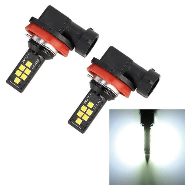 Fog Light Kit for Cars White Beam Easy Installation LED fog bulbs pair energy-efficient plug-and-play kit for improved visibility in fog