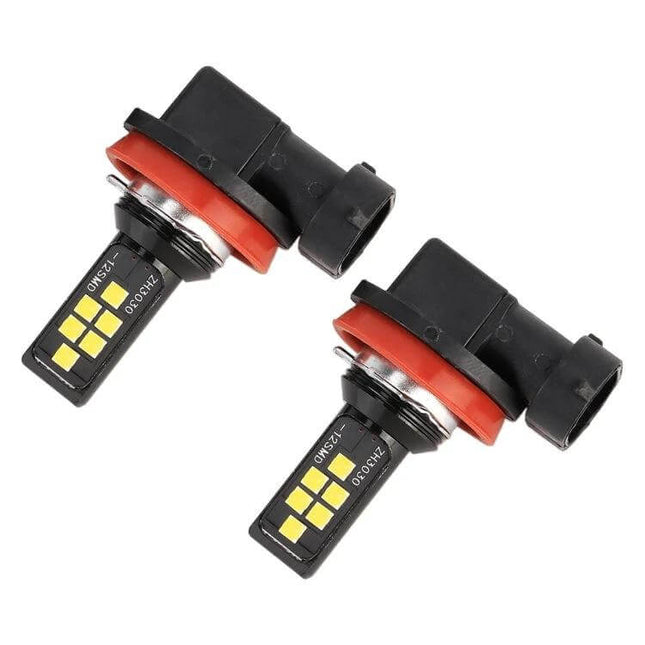 Fog Light Kit for Cars White Beam Easy Installation LED fog bulb pair with red sealant ring for simple low-power upgrade