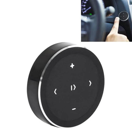 Car Wireless Bluetooth Steering Wheel Music Controller Black - compact round steering wheel music remote with play/pause, skip and volume buttons