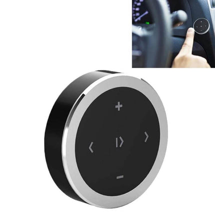 Car Wireless Bluetooth Steering Wheel Music Controller Black - compact round button mounted on steering wheel for play pause skip and volume control