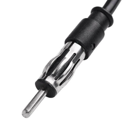 FM Antenna Signal Booster 330mm For Car And Marine Radios - close-up of 75-ohm metal connector and cable for improved FM/AM reception