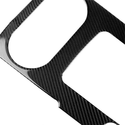 Set of 3 Carbon Fiber Decorative Stickers for Audi A3 Gear Panel - close-up carbon fiber texture trim piece