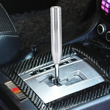Universal 18cm Long Strip Car Gear Shift Knob for Everyday Driving installed in car interior showing ergonomic metal shift handle