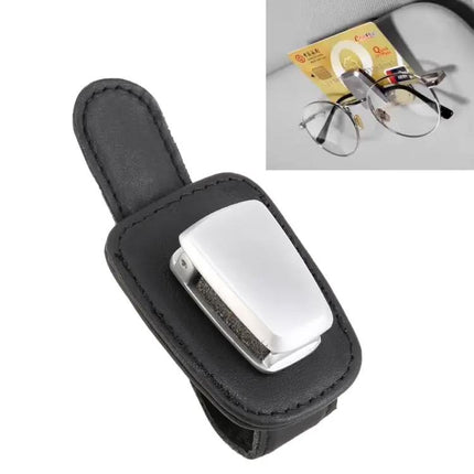 Multi-Functional Leather Holder for Car Sunglasses Storage