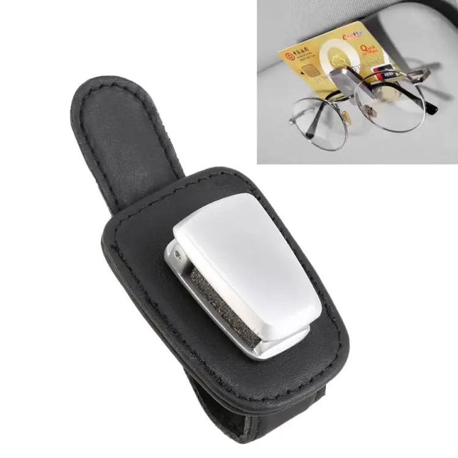 Multi-Functional Leather Holder for Car Sunglasses Storage