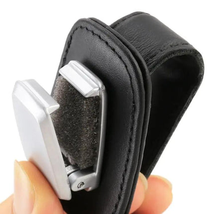 Multi-Functional Leather Holder for Car Sunglasses Storage