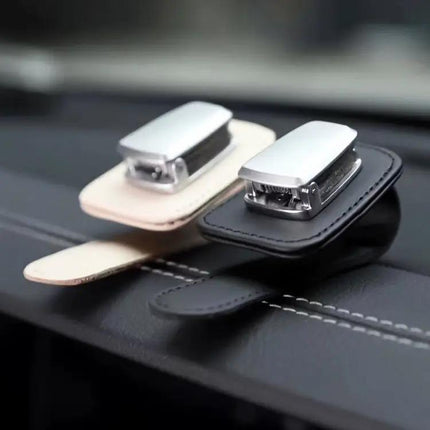 Multi-Functional Leather Holder for Car Sunglasses Storage