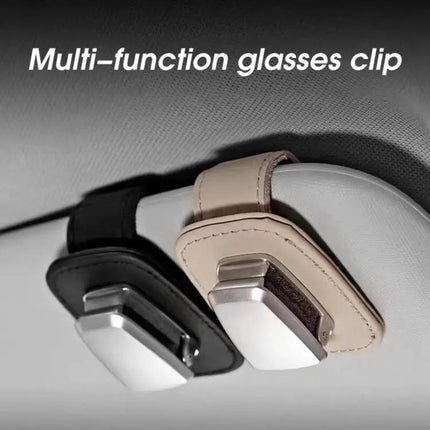 Multi-Functional Leather Holder for Car Sunglasses Storage