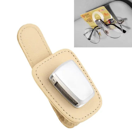 Multi-Functional Leather Holder for Car Sunglasses Storage
