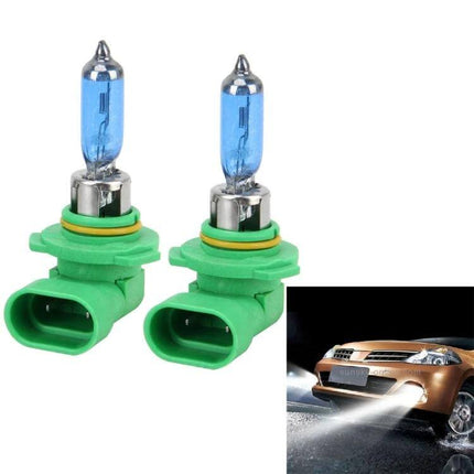 9005 Headlight Bulbs, 2-Pack For Everyday Driving Comfort - green-base halogen bulbs paired with car beam demonstration