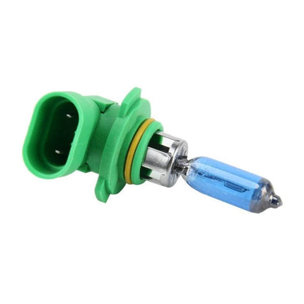 9005 Headlight Bulbs, 2-Pack For Everyday Driving Comfort - green base halogen bulb showing plug and blue-tinted glass