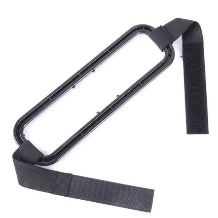 Black Car Hanging Tissue Box Holder for Vehicle Storage – black plastic frame with adjustable straps for hanging tissues in car