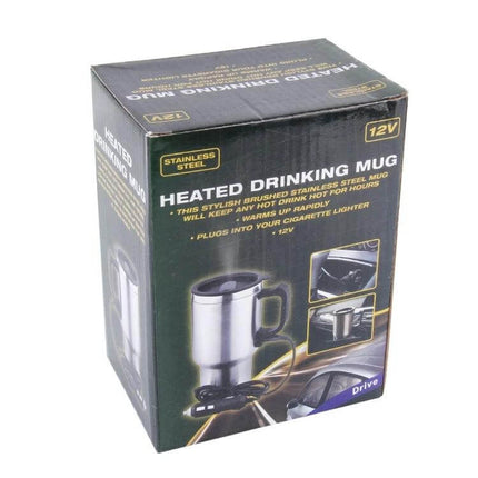 Stainless Steel Car Mug Electric Kettle 12V For Coffee - 300ml heated travel drinking mug with separate cup and 12V car plug