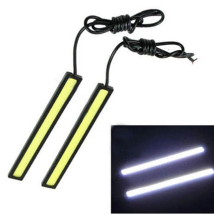 2 Pack Car DRL Light Bar Waterproof White Daytime Running Light slim COB LED aluminum alloy universal-fit daytime visibility upgrade