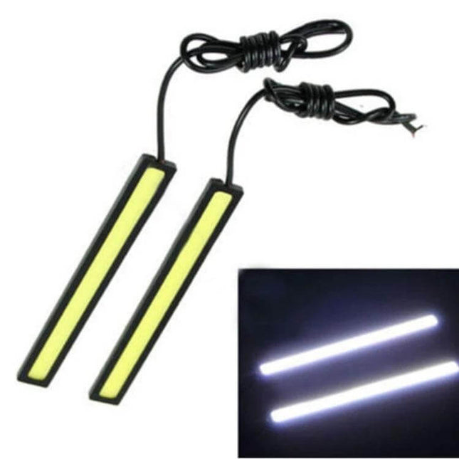 2 Pack Car DRL Light Bar Waterproof White Daytime Running Light slim COB LED aluminum alloy universal-fit daytime visibility upgrade