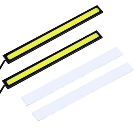 2 Pack Car DRL Light Bar Waterproof White Daytime Running Light - slim aluminum COB LED strips, waterproof universal fit for front daytime visibility