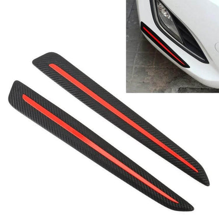 Durable Anti-Collision Car Bumper Guard Strip for Vehicle Protection - black TPE/PP bumper guard with red stripe shown on white car