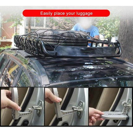 Car Door Sill Step Pads Black Anti Slip Metal Pedals - black metal anti-slip door sill step pads for sedans SUVs compact cars, 14.8×7.5×3.5cm, corrosion-resistant
