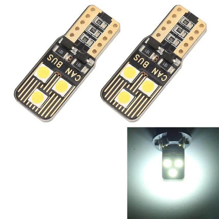Car Clearance Light With Decoder For Safe Vehicle Lighting - 2-pack T10 W5W 12V 6-SMD 3030 cool white 6000K decoder anti-flicker marker lamp